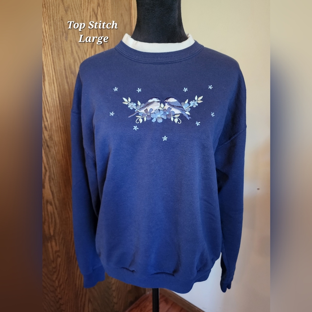Top Stitch‎ Vintage Love Birds Sweater